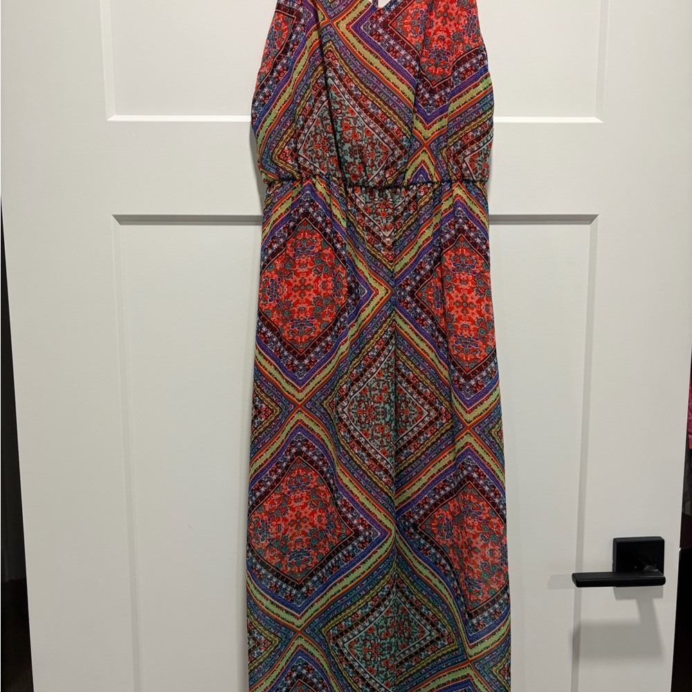 Multicolor Geometric Patterned Women's Dress
